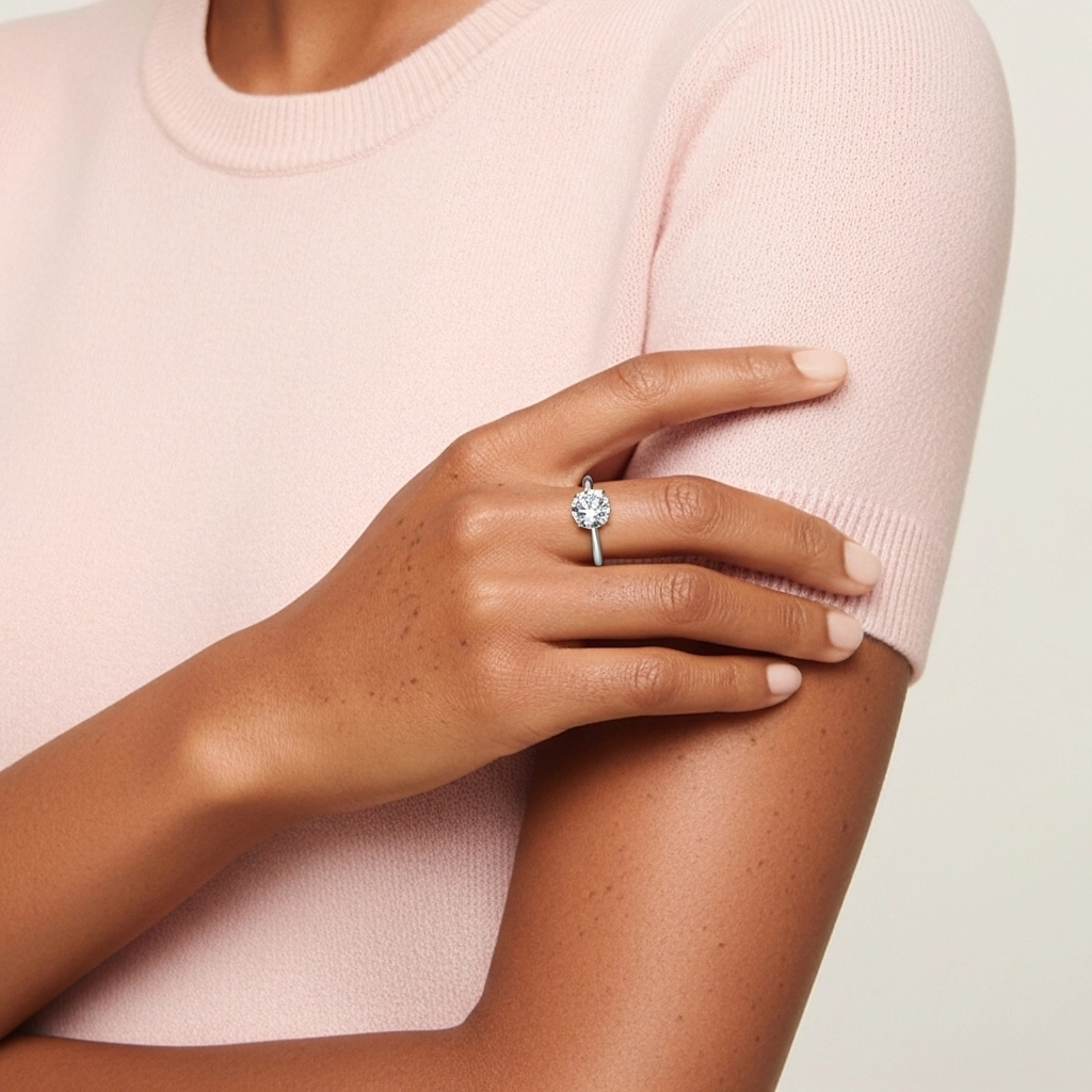 Cutout Scrollwork Solitaire Engagement Ring 2.00ct Moissanite