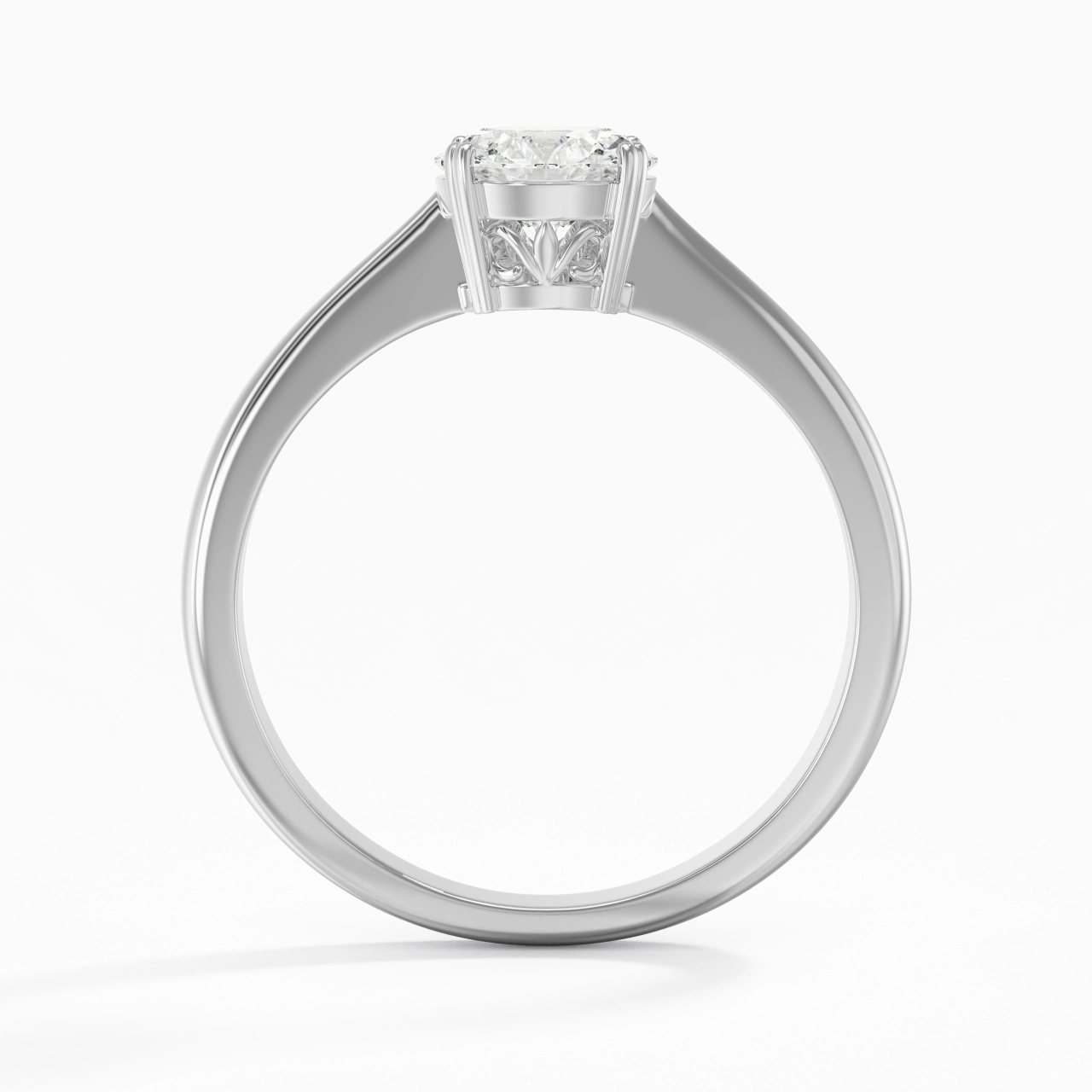 Cutout Scrollwork Solitaire Engagement Ring 1.00ct Moissanite