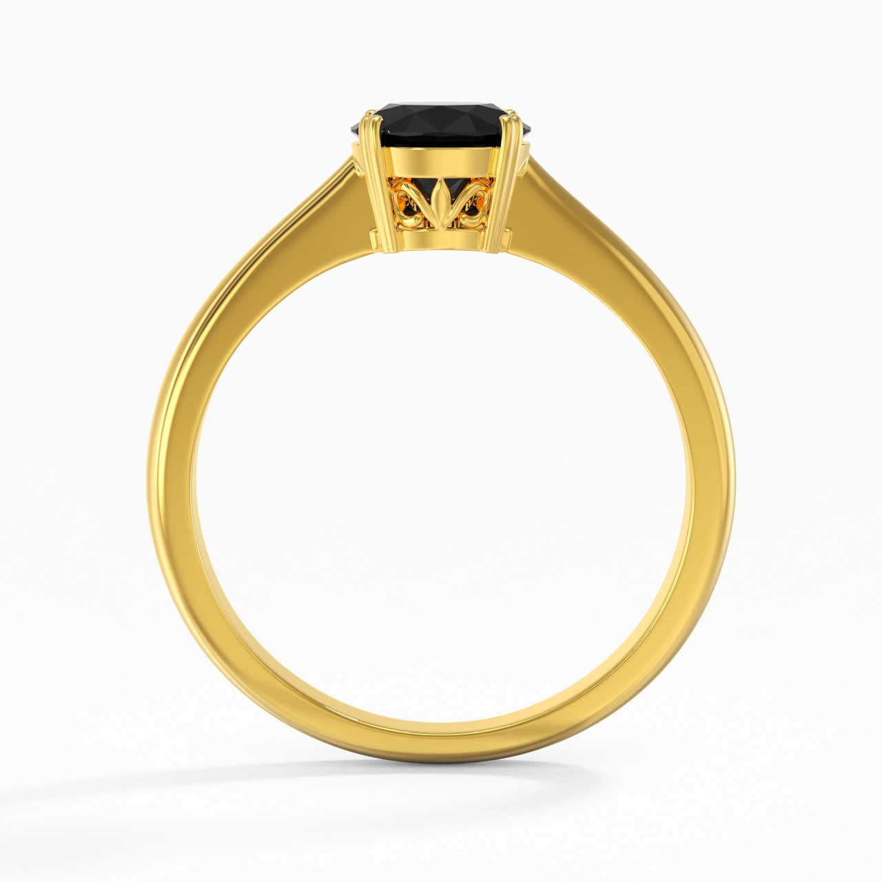 Cutout Scrollwork Solitaire Engagement Ring 1.00ct Moissanite Cubic Zirconia