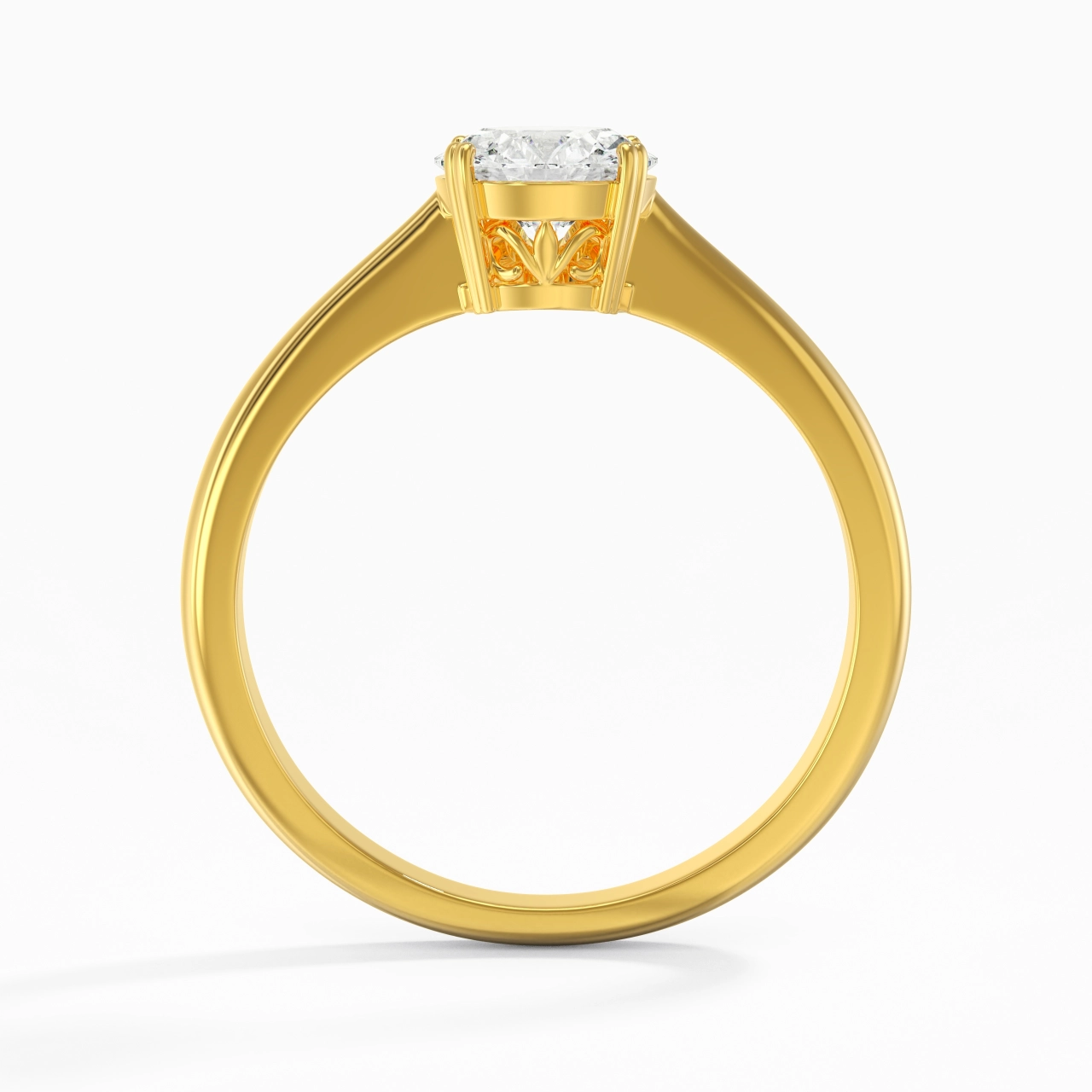 Cutout Scrollwork Solitaire Engagement Ring 1.00ct Moissanite