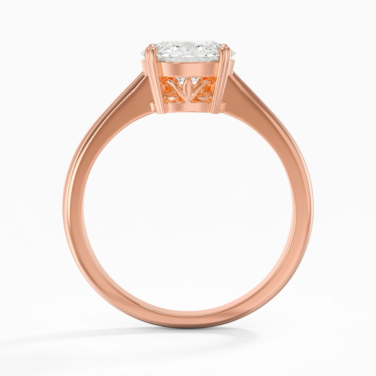 Découper Volutes Solitaire Bague de fiançailles 2.00ct Moissanite