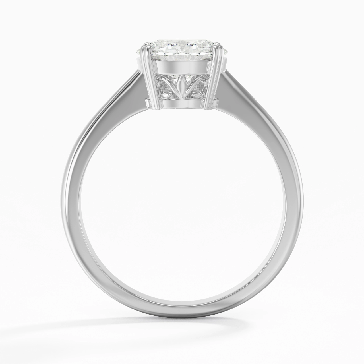 Découper Volutes Solitaire Bague de fiançailles 2.00ct Moissanite