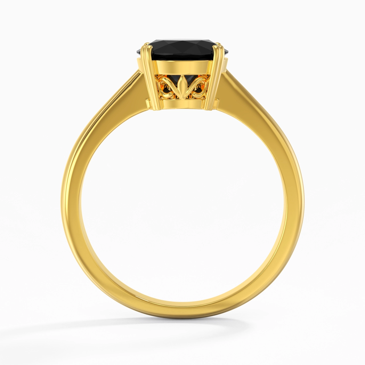 Cutout Scrollwork Solitaire Engagement Ring 2.00ct Moissanite Cubic Zirconia