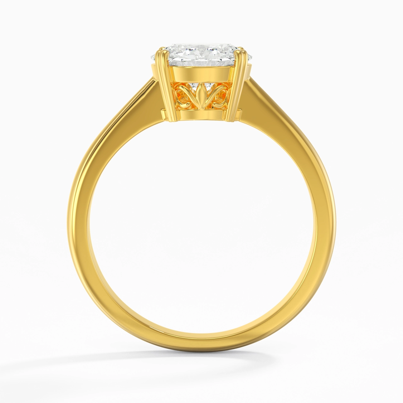 Cutout Scrollwork Solitaire Engagement Ring 2.00ct Moissanite