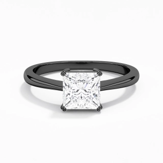 925 Sterling Silver Solitaire Reverse Tapered Engagement Ring