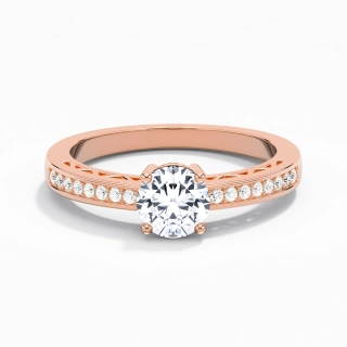 Delicate Cutout Round Cut Engagement Ring