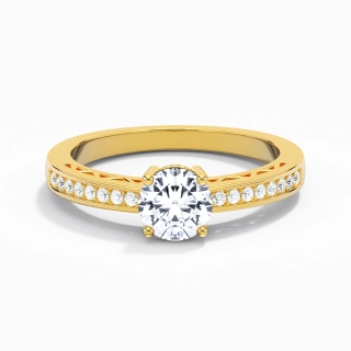 Delicate Cutout Round Cut Engagement Ring