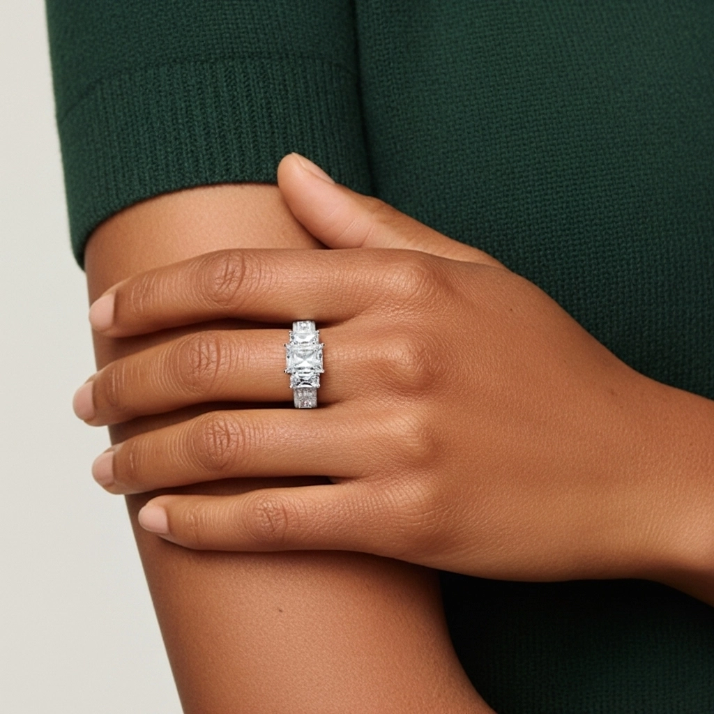 Platinum Moissanite Engagement Ring