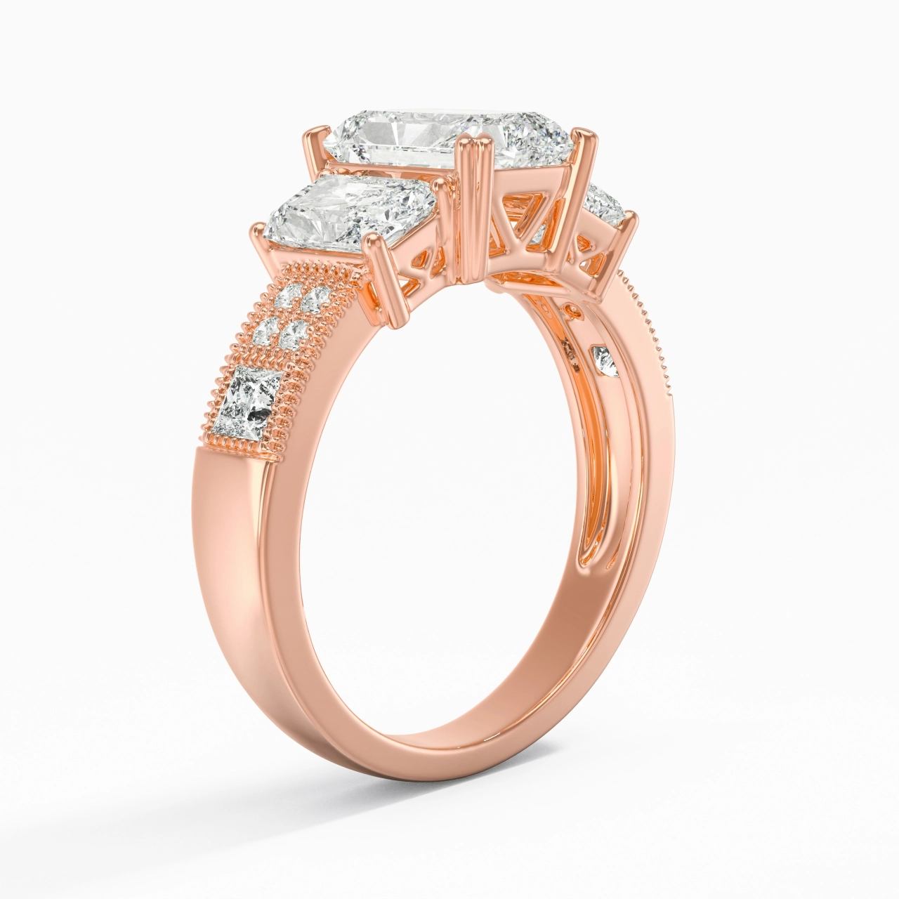 14K Rose Gold Moissanite Engagement Ring