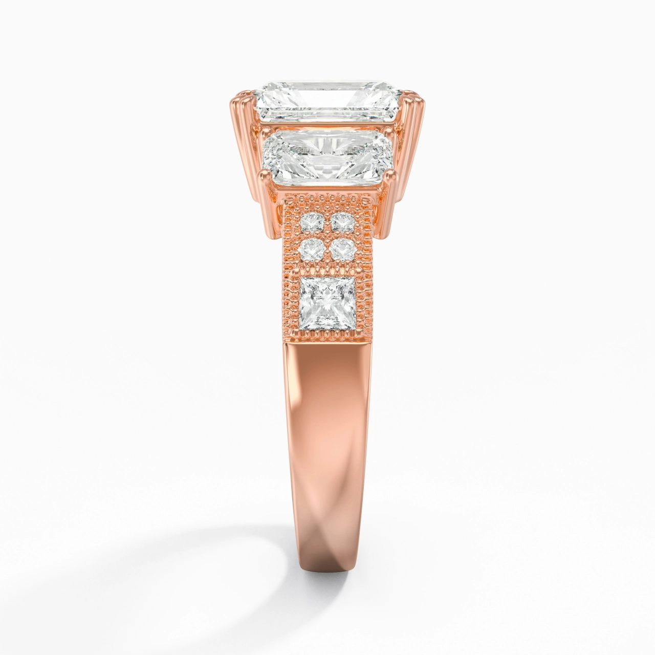 14K Rose Gold Moissanite Engagement Ring