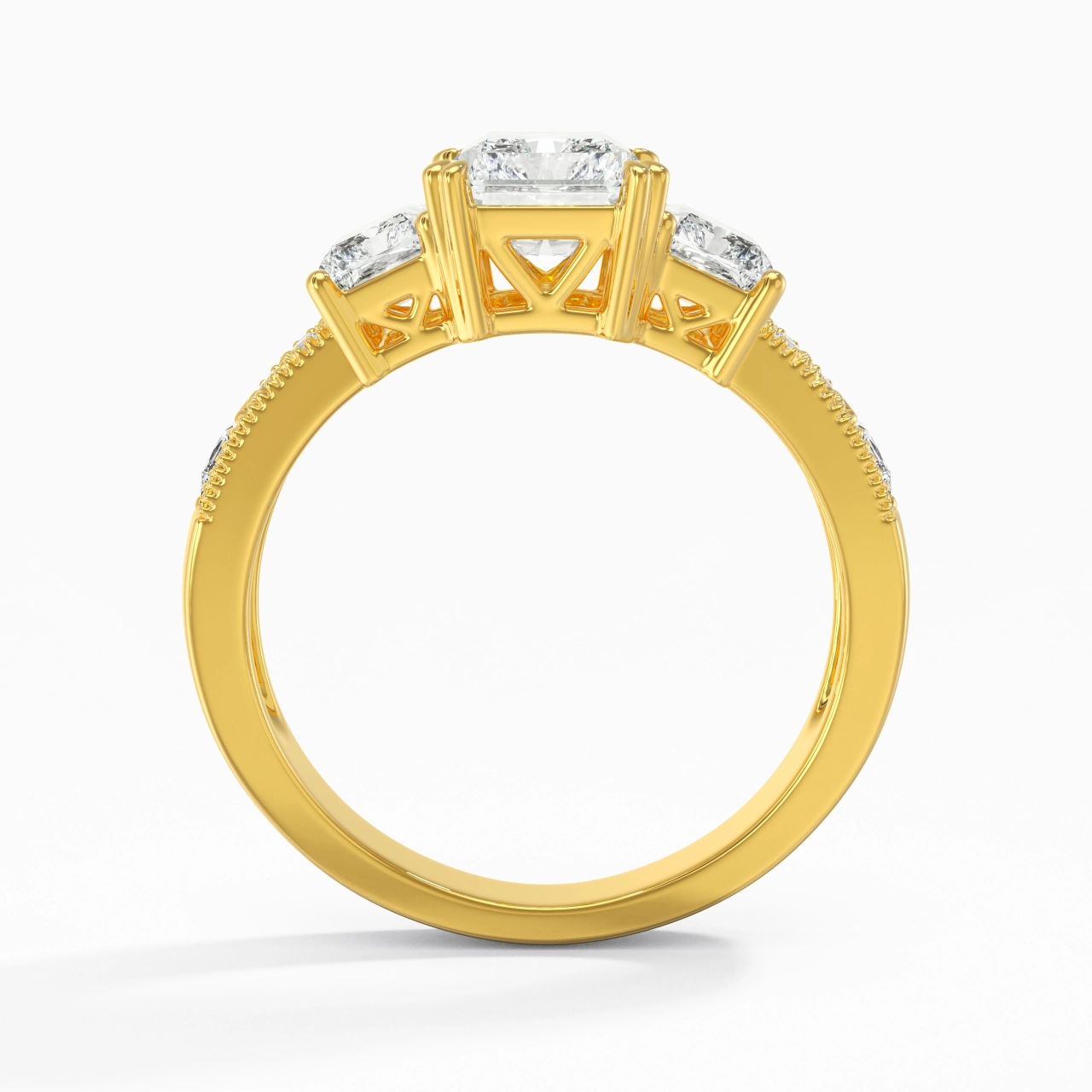 14K Gold Moissanite Engagement Ring