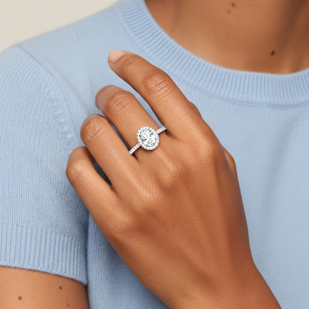 Classic Oval 2.00ct Moissanite Engagement Ring