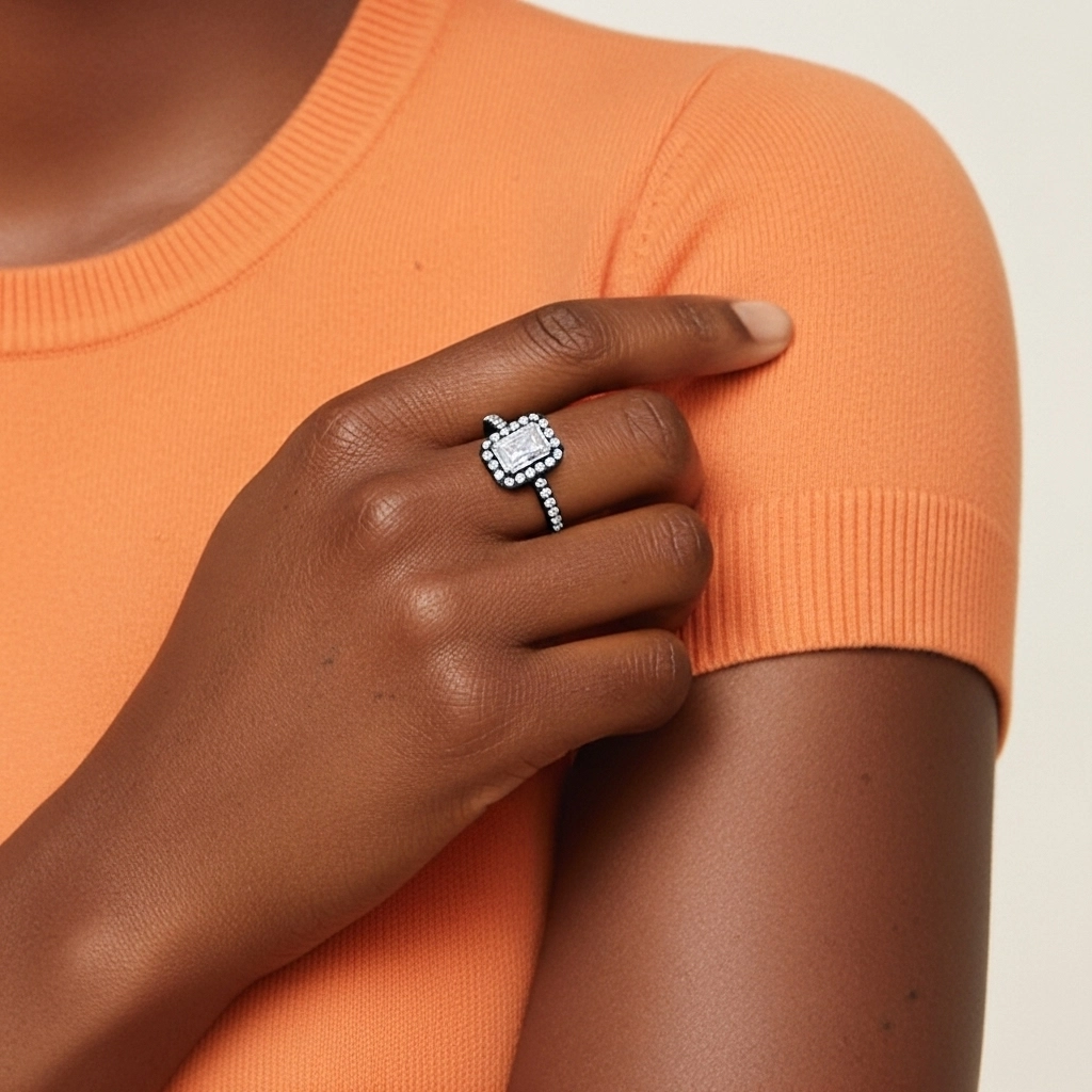 Antique Radiant 1.00ct Moissanite Bague de fiançailles