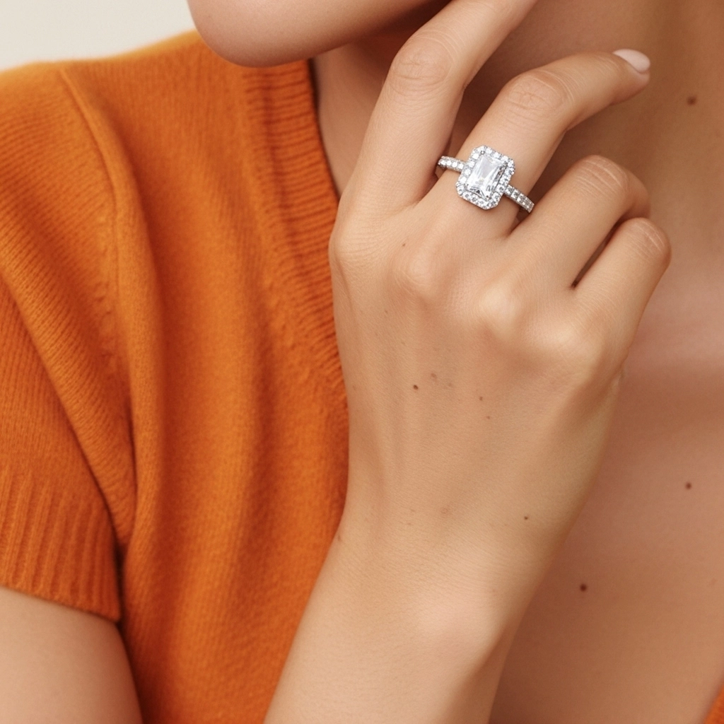 Antique Découper Volutes Radiant Coupé Bague de fiançailles