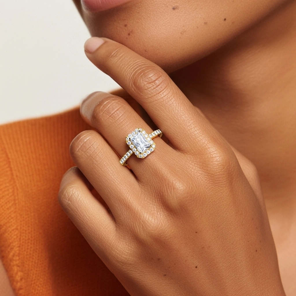 Antique Radiant 1.00ct Moissanite Engagement Ring