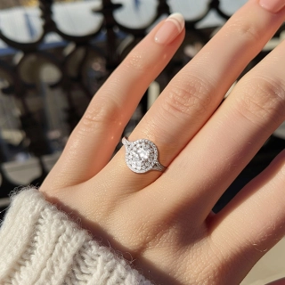 Antique Cutout Scrollwork Radiant Cut Engagement Ring