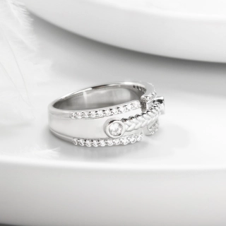 Delicate Braided Wire Women 925 Sterling Silver Wedding Ring