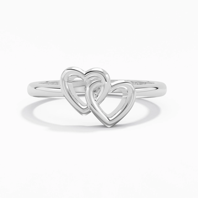 Unique Engrave 14K White Gold Promise Ring