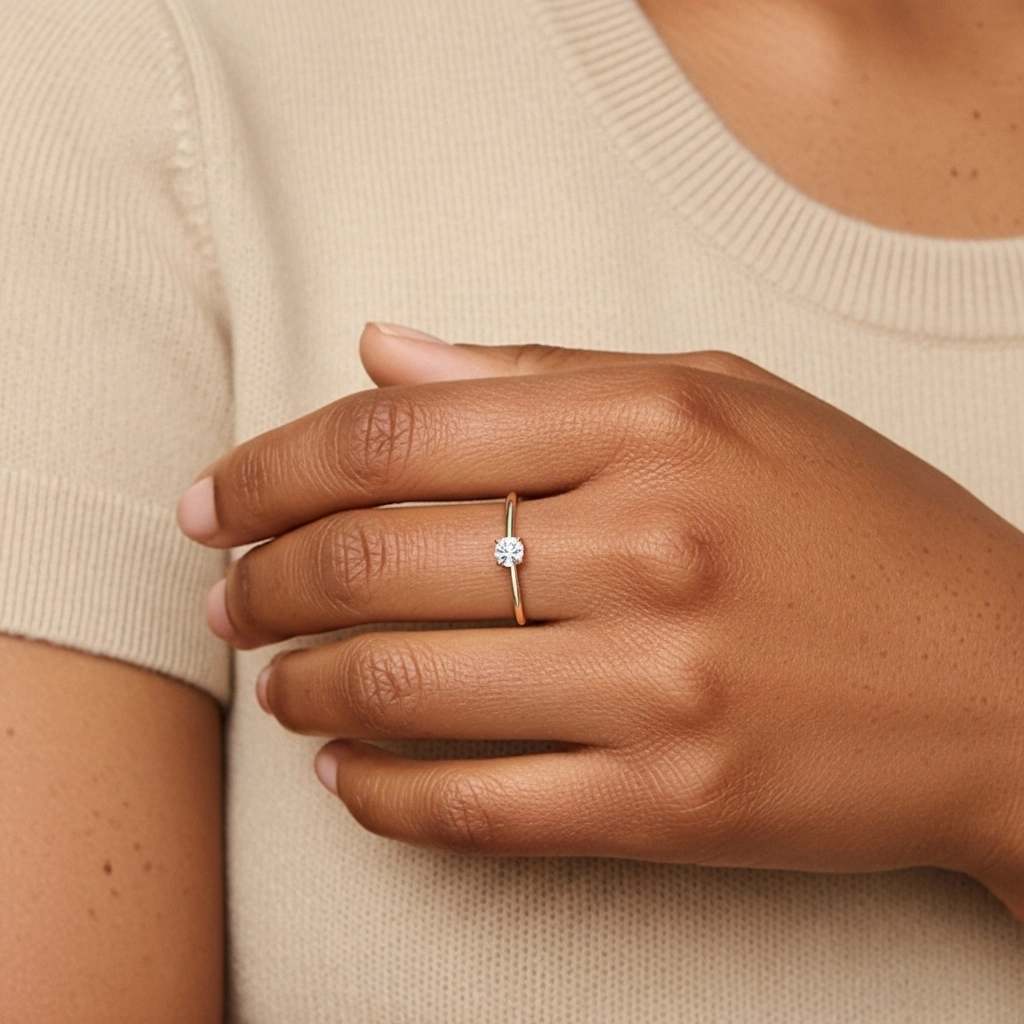 Solitaire Promise Ring Moissanite