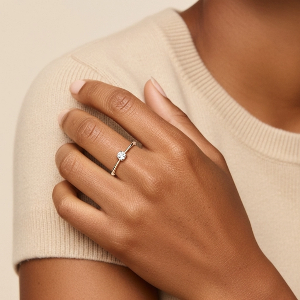 Solitaire Promise Ring Moissanite