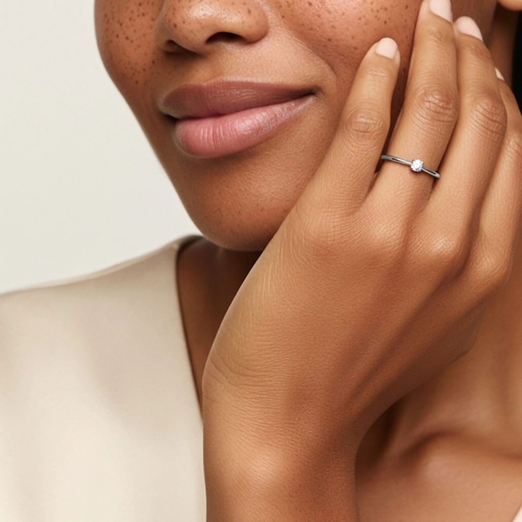 Solitaire Promise Ring Moissanite