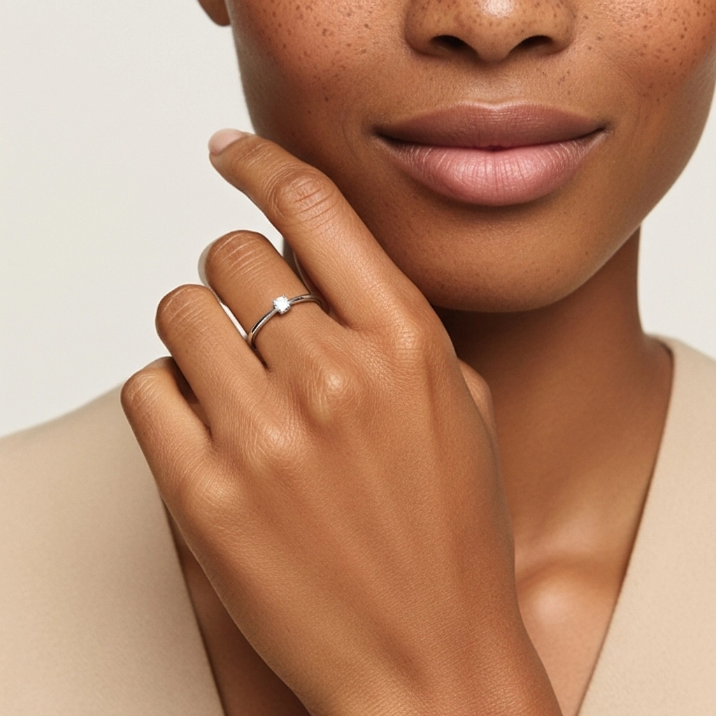 Solitaire Promise Ring Moissanite