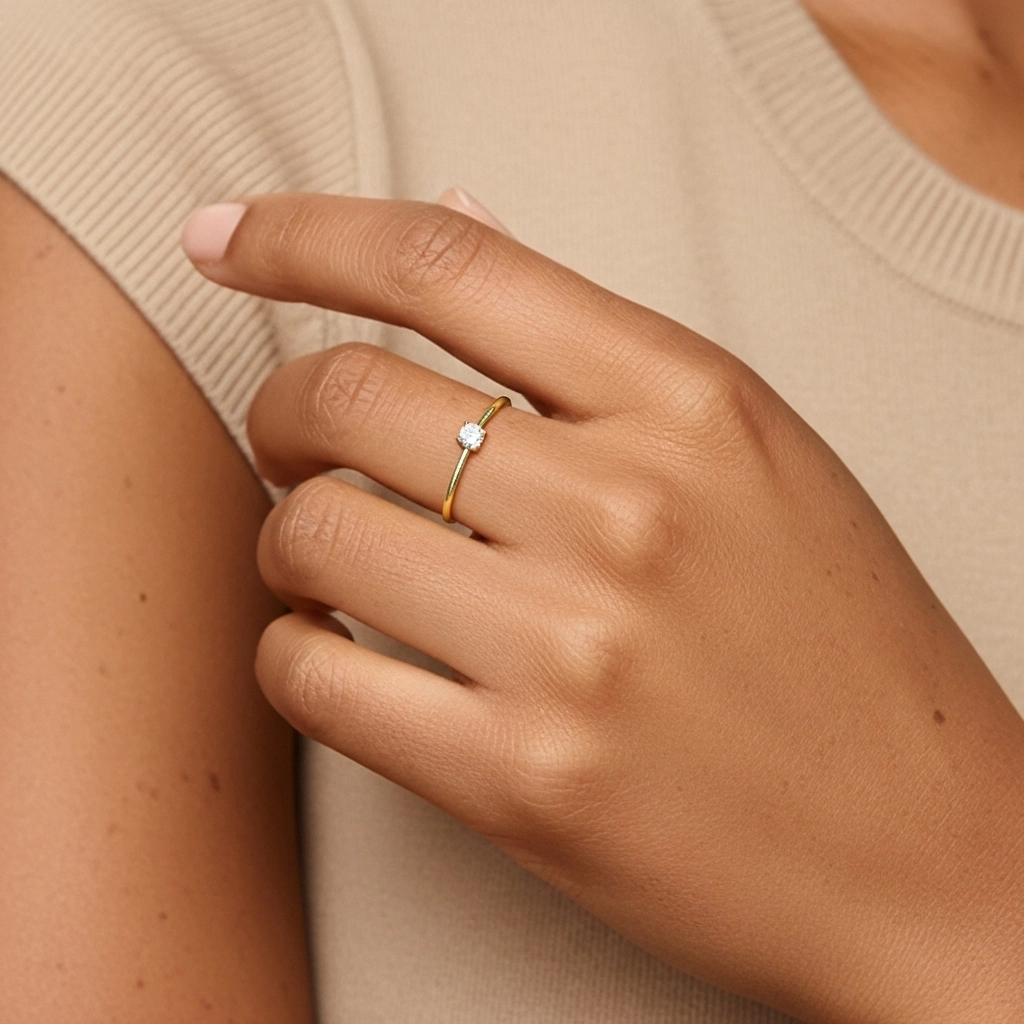 Solitaire Promise Ring Moissanite