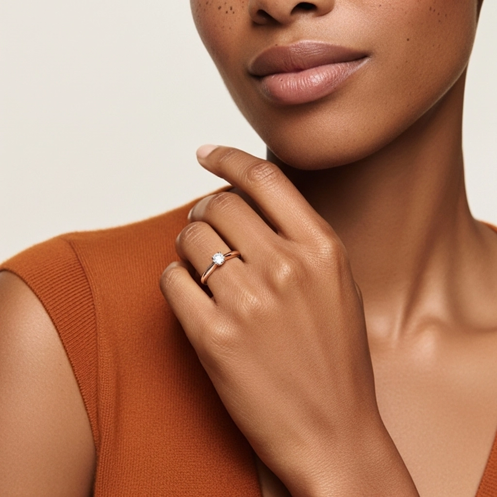 Solitaire Cathédrale Bague de promesse Moissanite