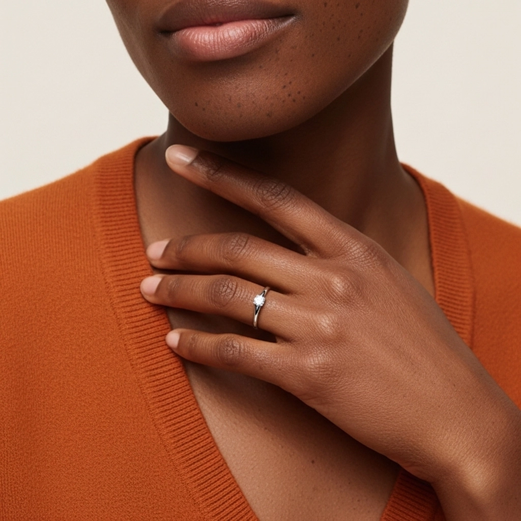 Solitaire Cathédrale Bague de promesse Moissanite
