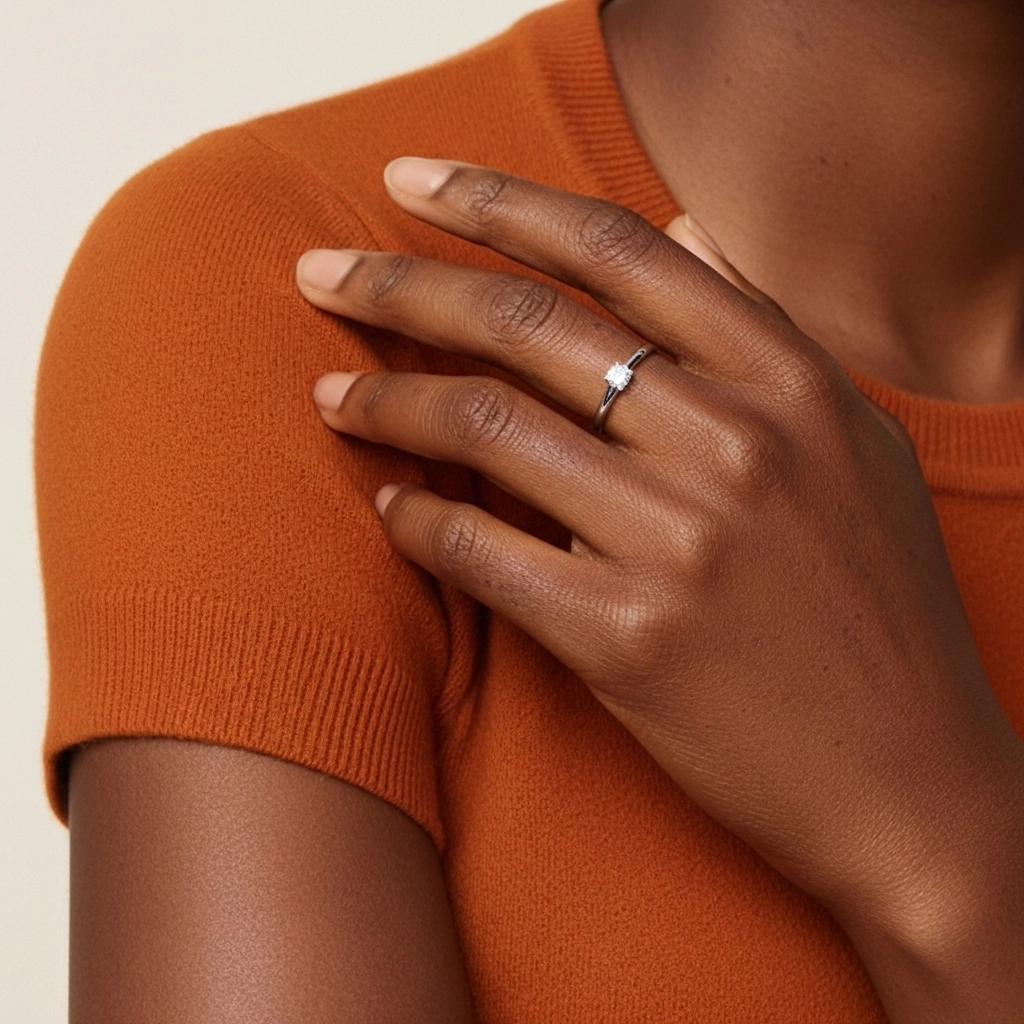 Solitaire Cathédrale Bague de promesse Moissanite