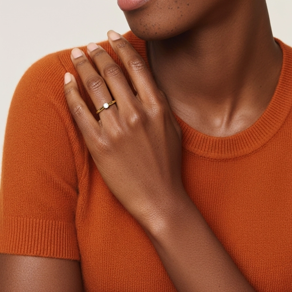 Solitaire Cathédrale Bague de promesse Moissanite