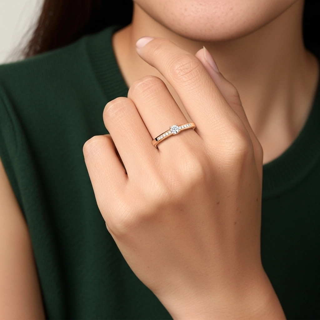 925 Sterling Silver Moissanite Promise Ring