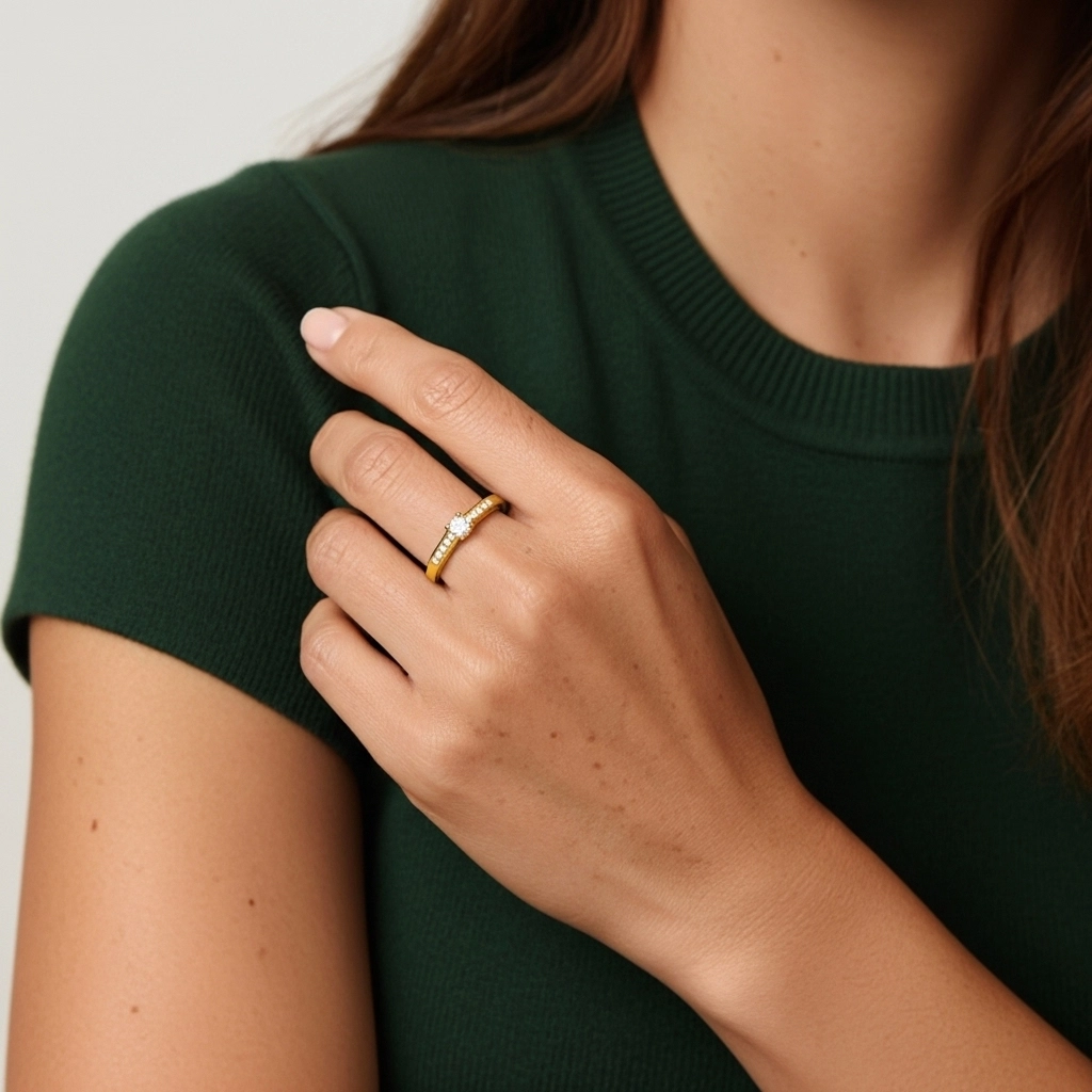 925 Sterling Silver Moissanite Promise Ring