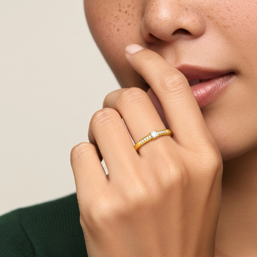 925 Sterling Silver Moissanite Promise Ring