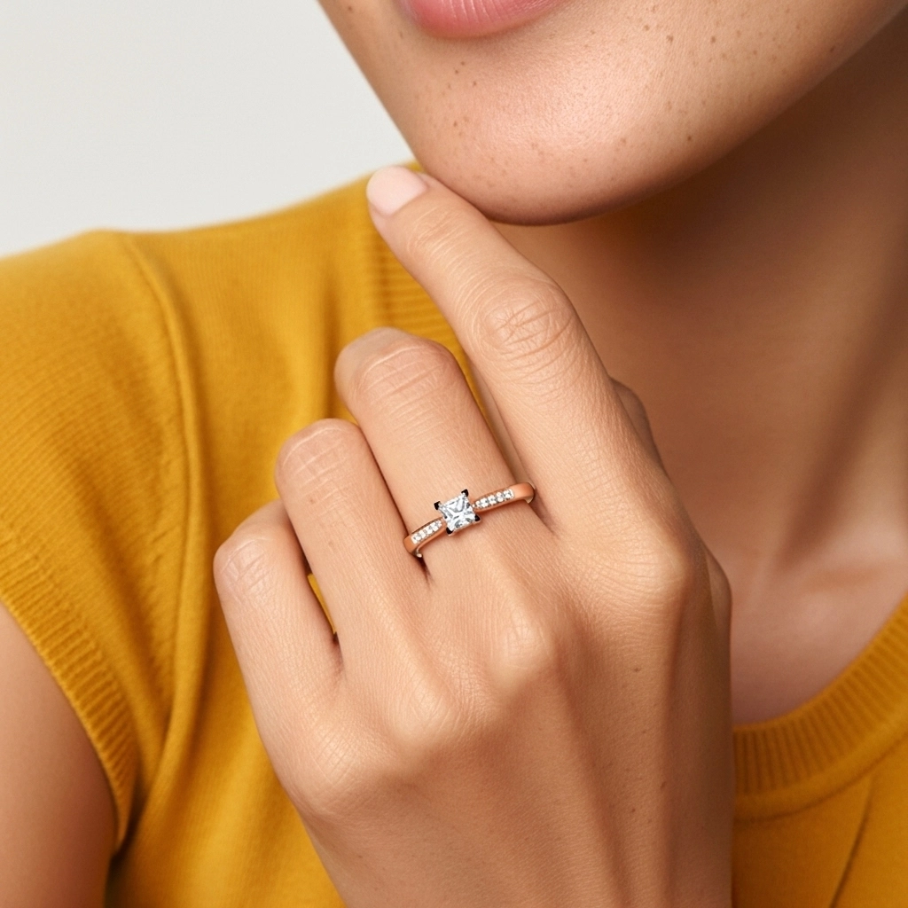 Pavé Bague de promesse Moissanite