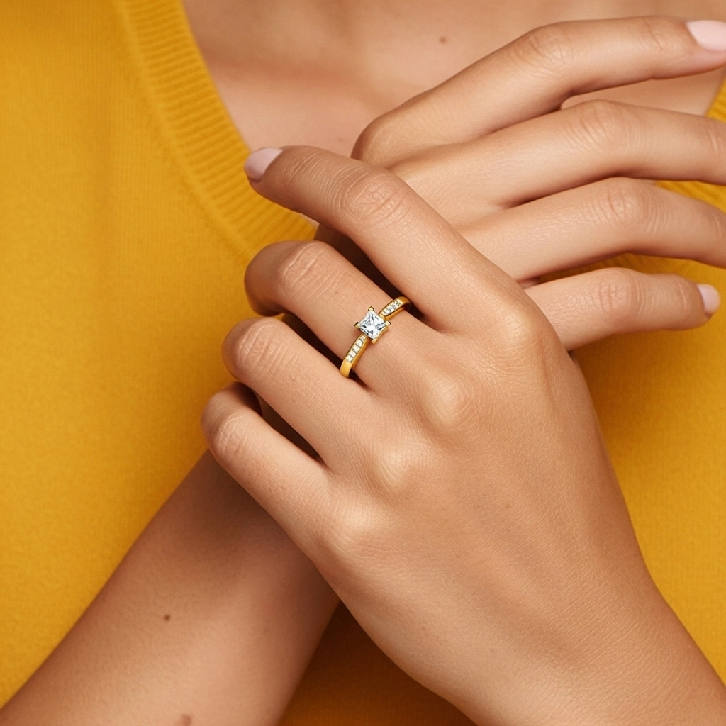 Pavé Bague de promesse Moissanite