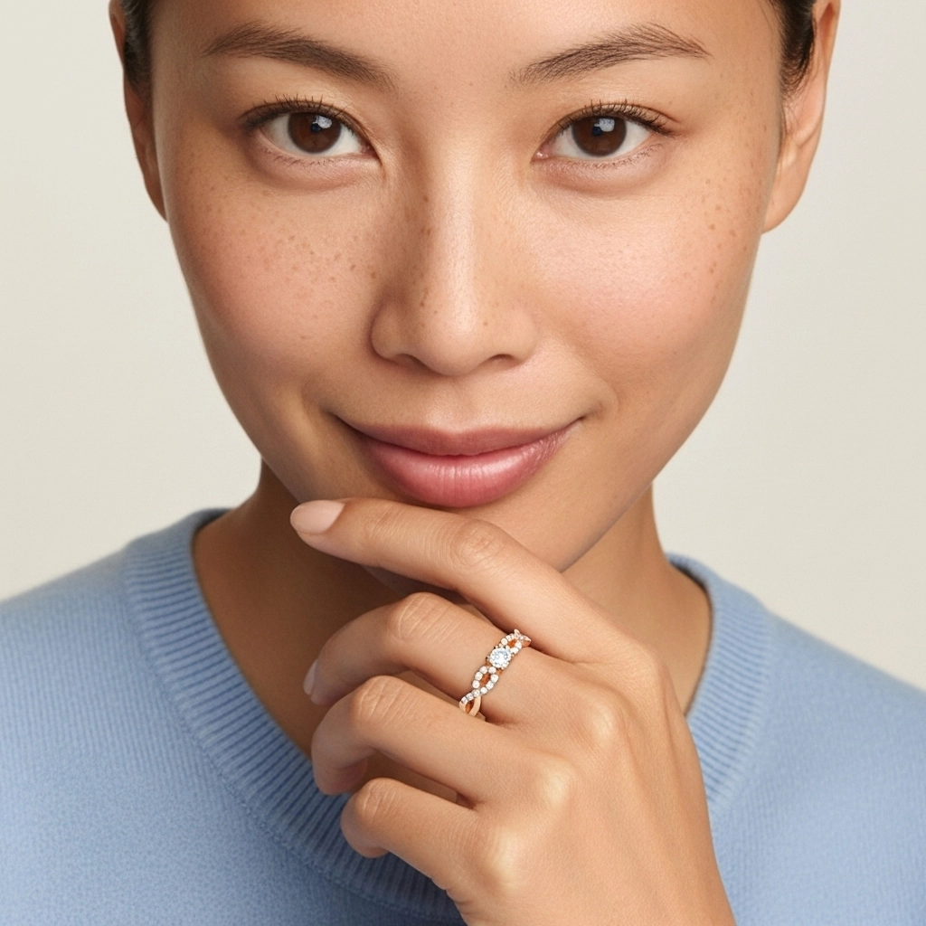 Pavé Promise Ring Moissanite