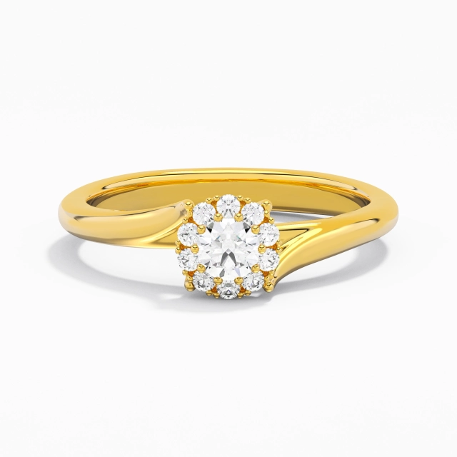Bypass Shank Glory Cluster Promise Ring Moissanite Round 925 Sterling Silver