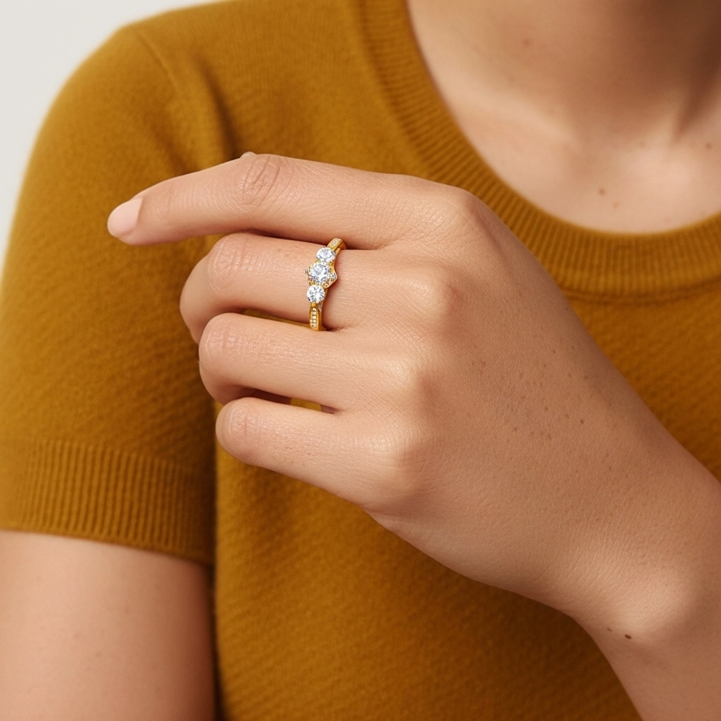 925 Sterling Silver Moissanite Promise Ring