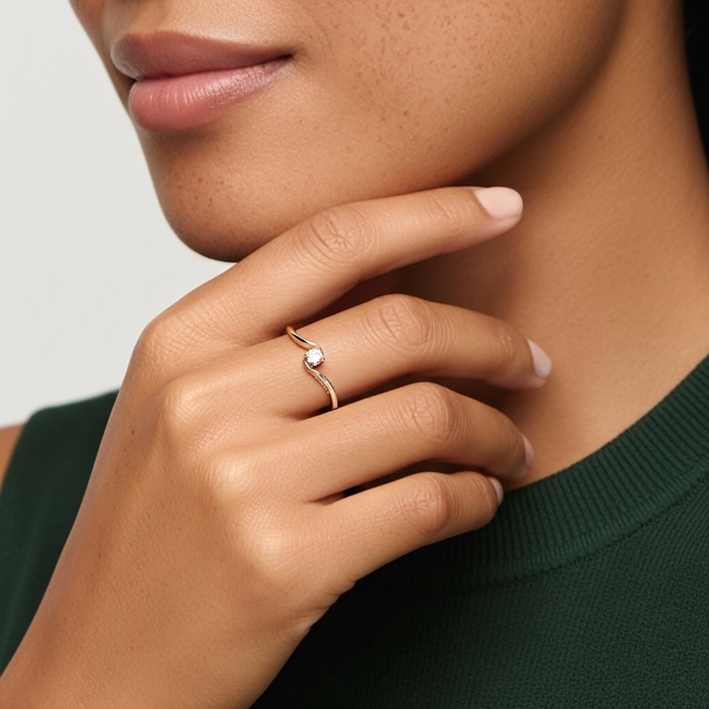 Solitaire Promise Ring Moissanite