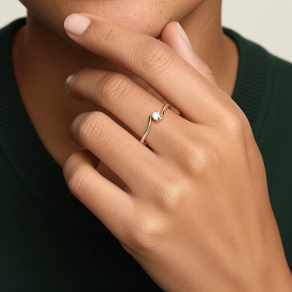 Solitaire Promise Ring Moissanite