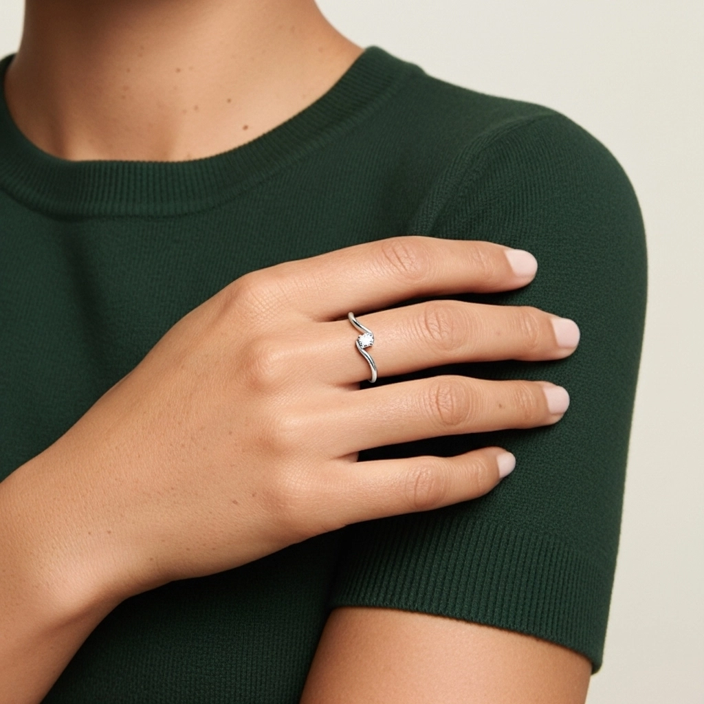 Solitaire Promise Ring Moissanite