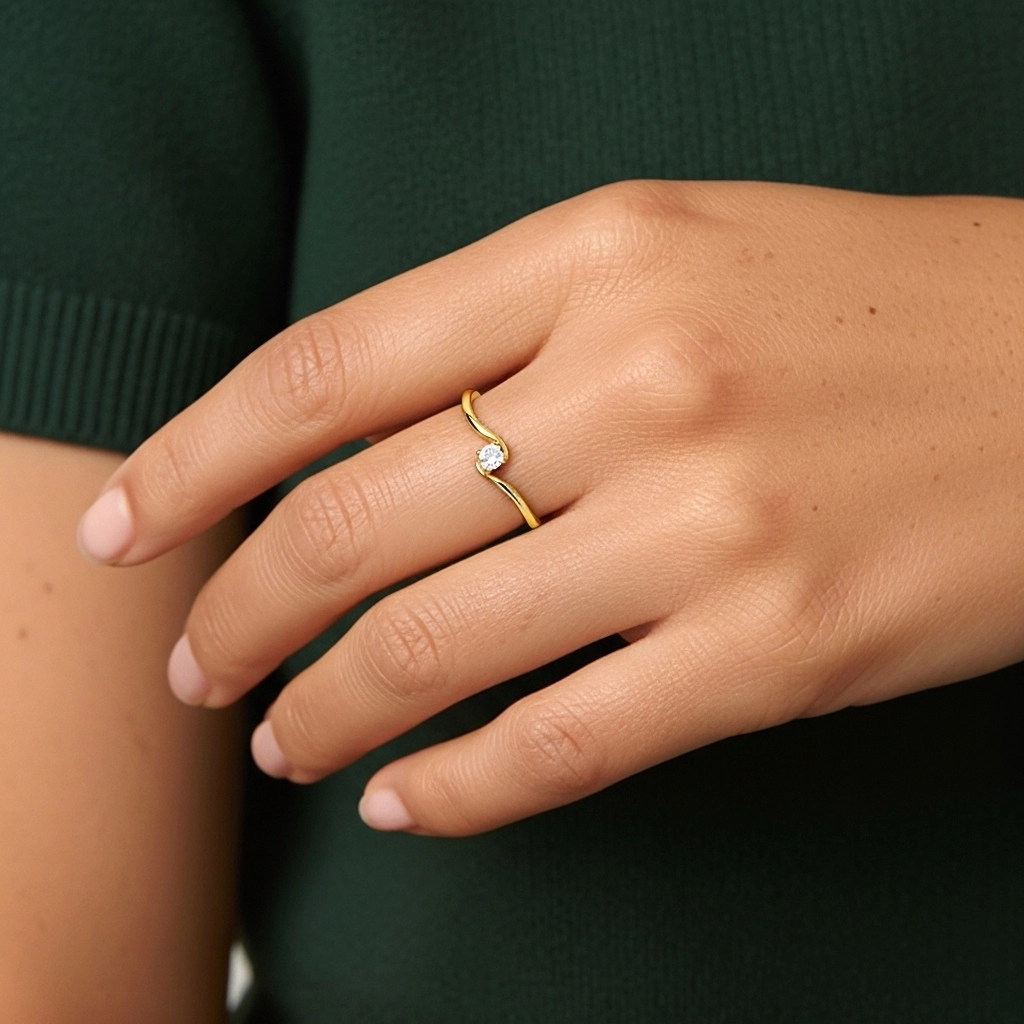 Solitaire Promise Ring Moissanite