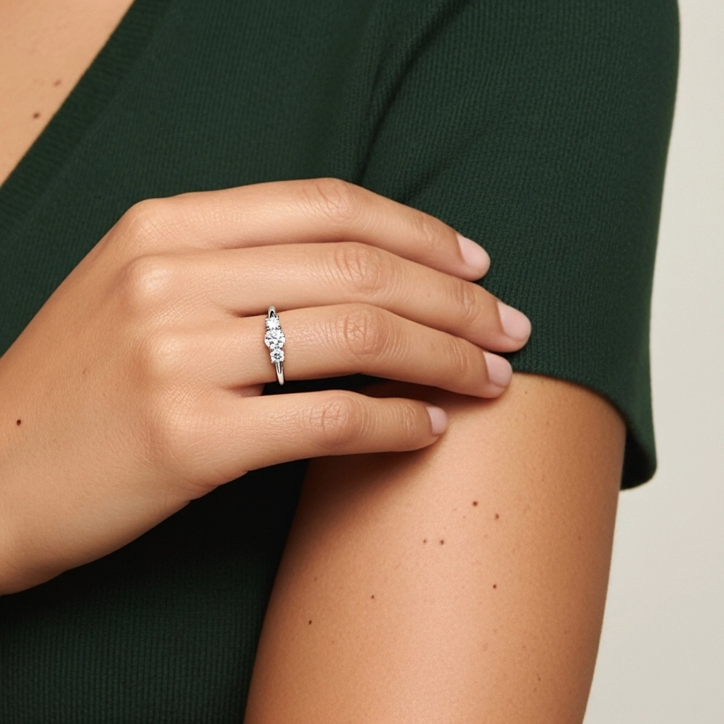 Platine Moissanite Bague de promesse