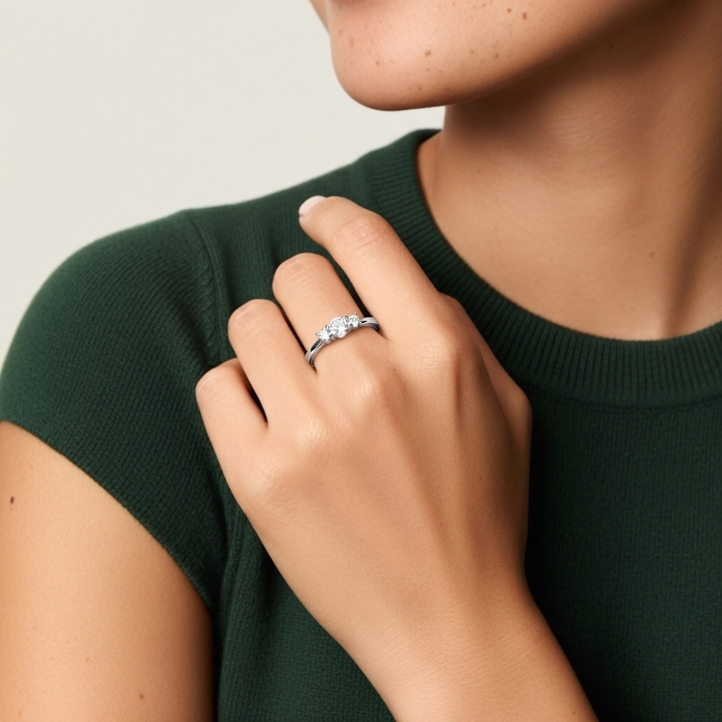 Platine Moissanite Bague de promesse