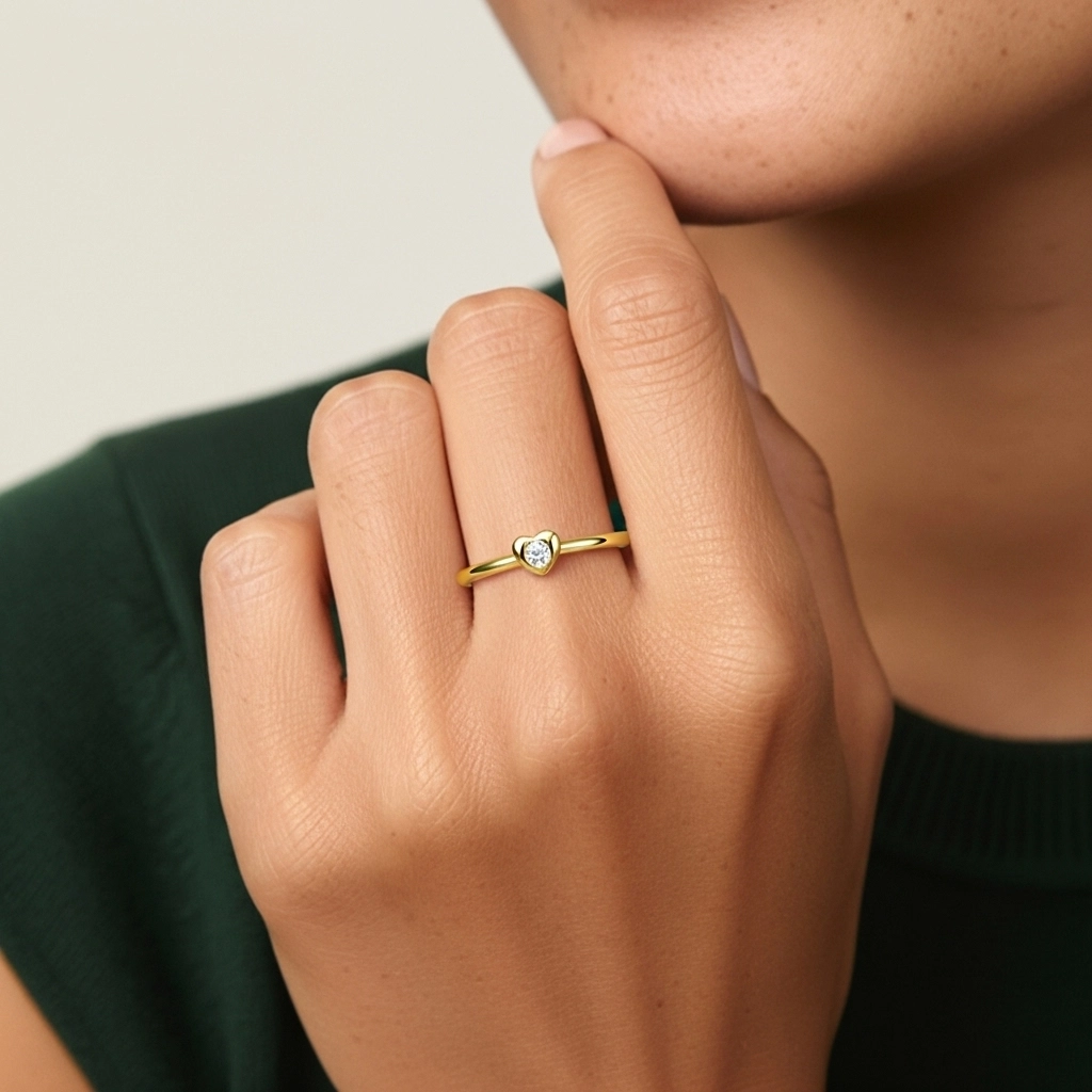 925 Sterling Silver Moissanite Promise Ring