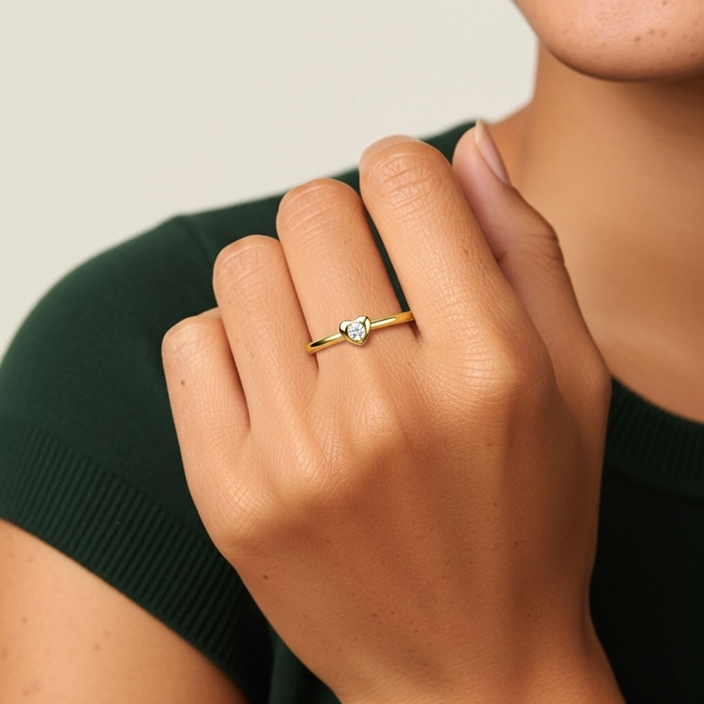 925 Sterling Silver Moissanite Promise Ring