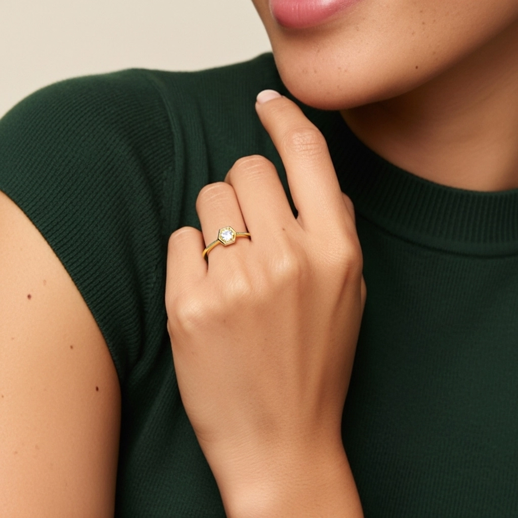 925 Sterling Silver Moissanite Promise Ring