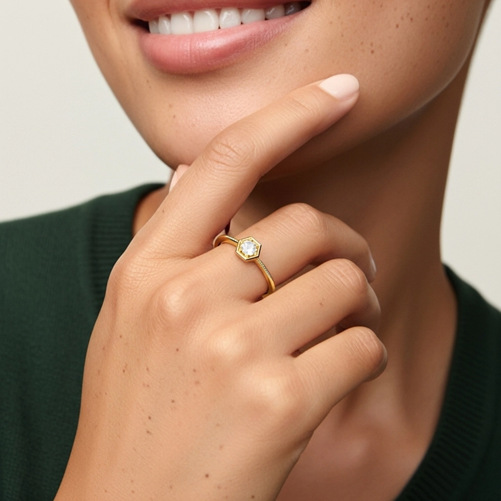 925 Sterling Silver Moissanite Promise Ring