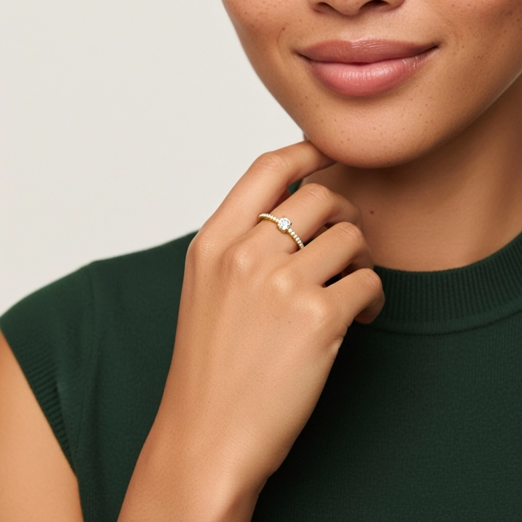 925 Sterling Silver Moissanite Promise Ring